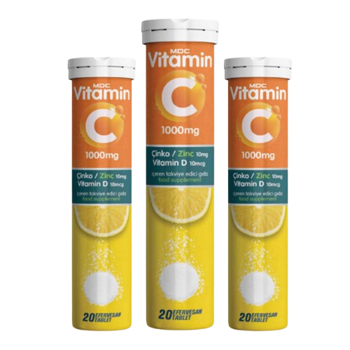 MDC Vitamin C, Zinc & Vitamin D Effervescent Tablets - 20 Count