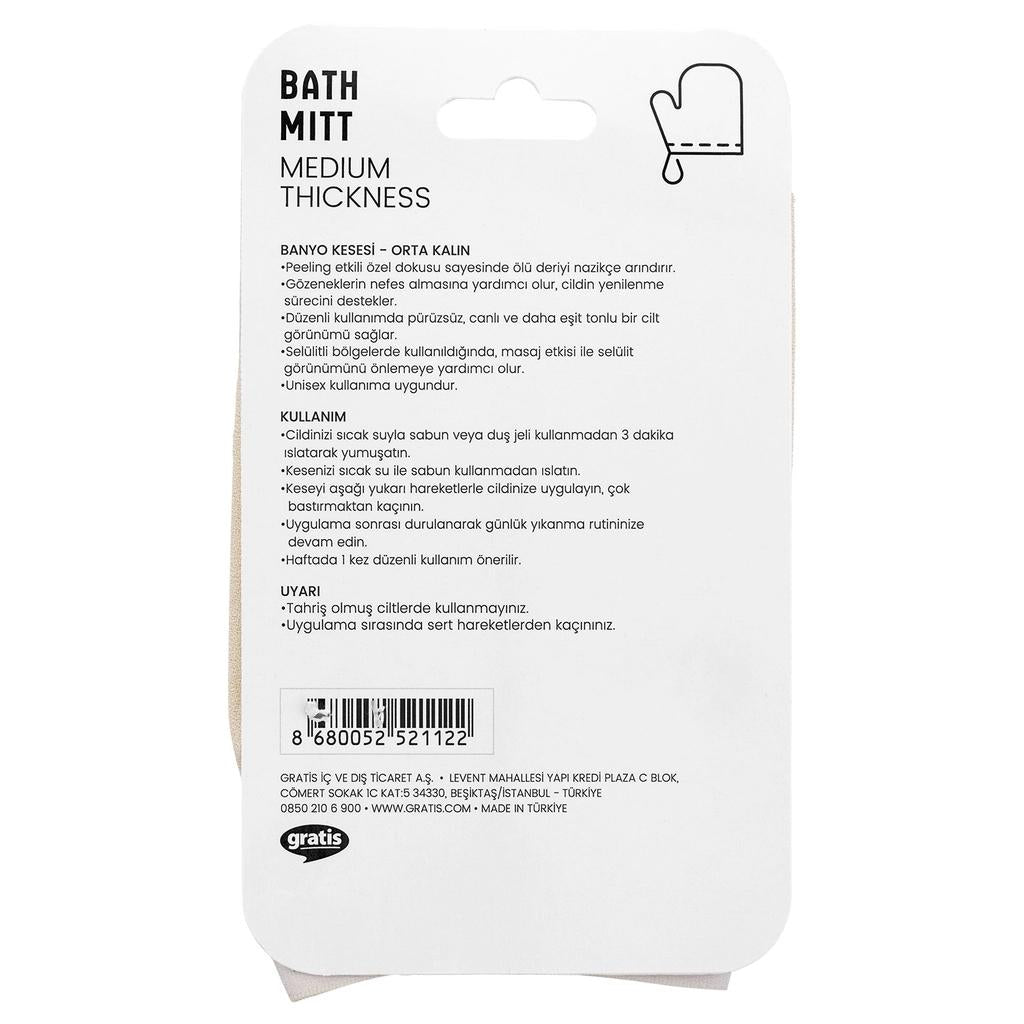 Eklips Medium Thick Bath Mitt for Gentle Body Exfoliation