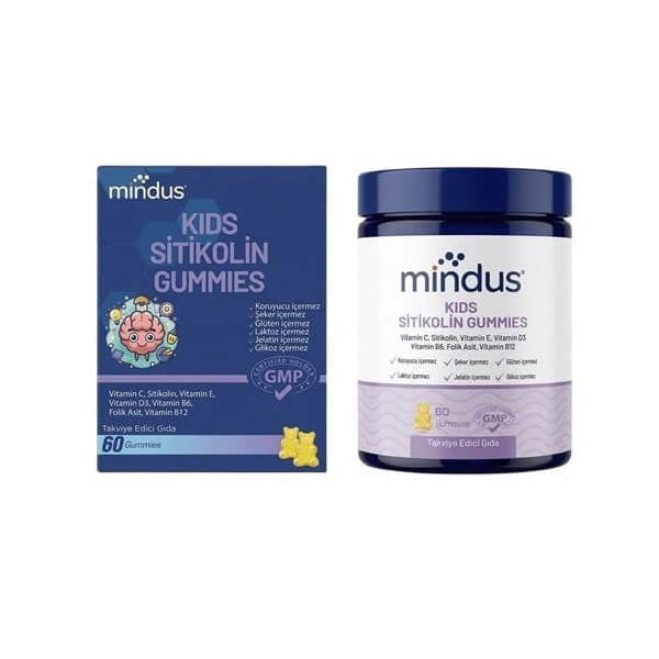 Mindus Kids Citicoline Chewable Tablets for Children 60 Count