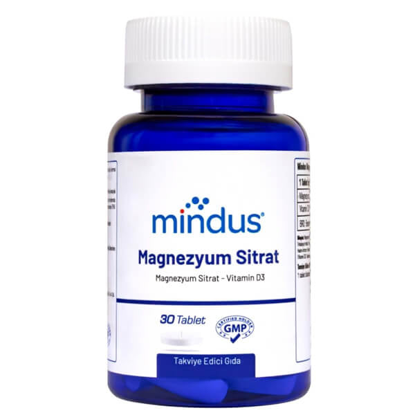Mindus Magnesium Citrate & Vitamin D3 Support 30 Tablets
