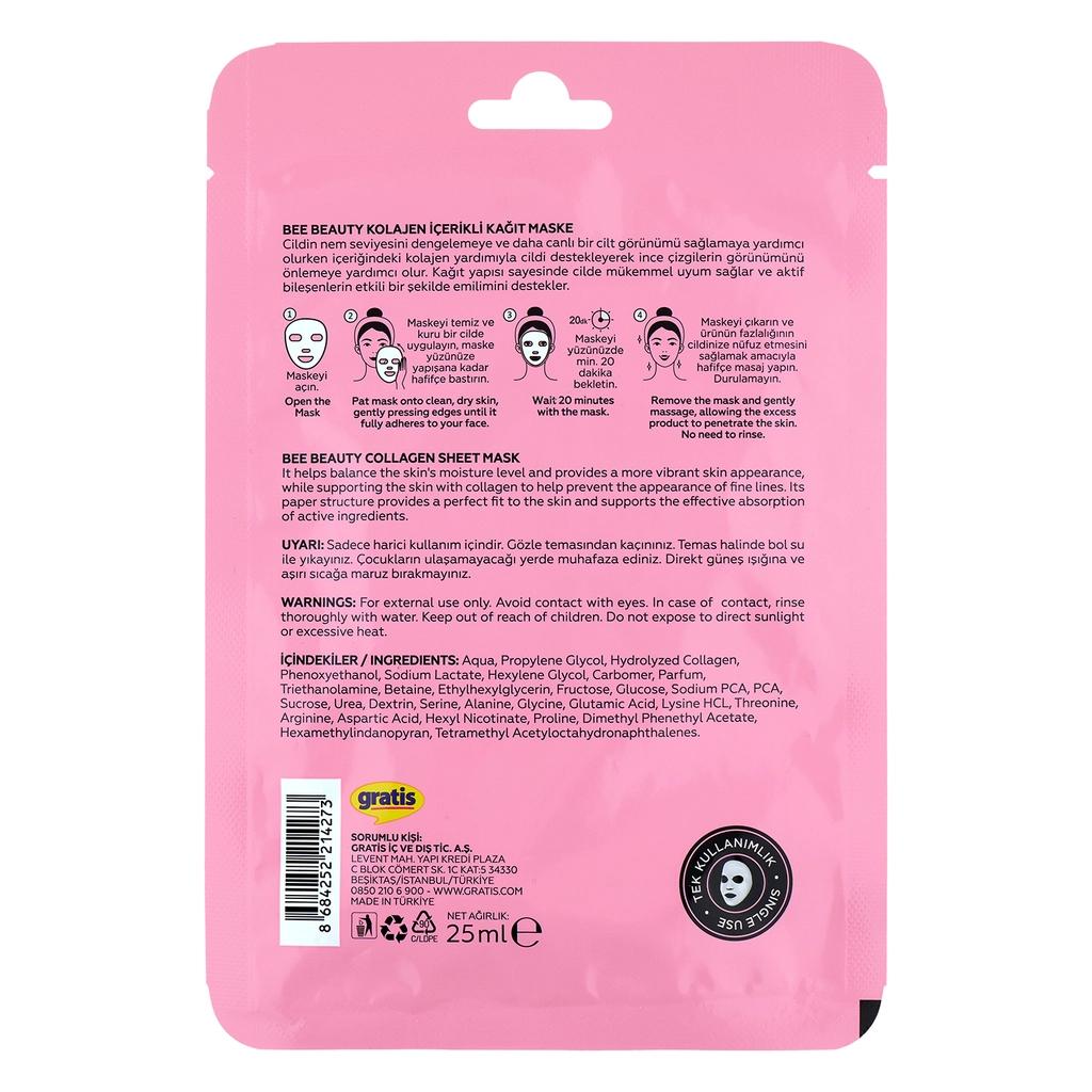 Bee Beauty Collagen Sheet Mask for Firming & Hydration 25 ml