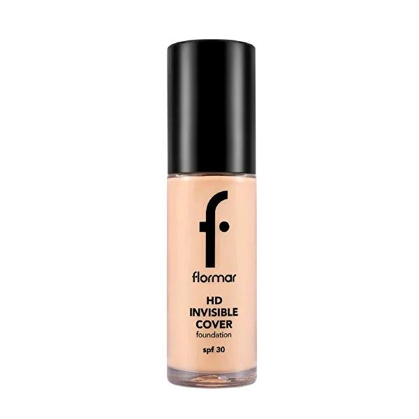 Flormar Invisible Cover HD Foundation - SPF30 Natural Finish Makeup with Buildable Coverage