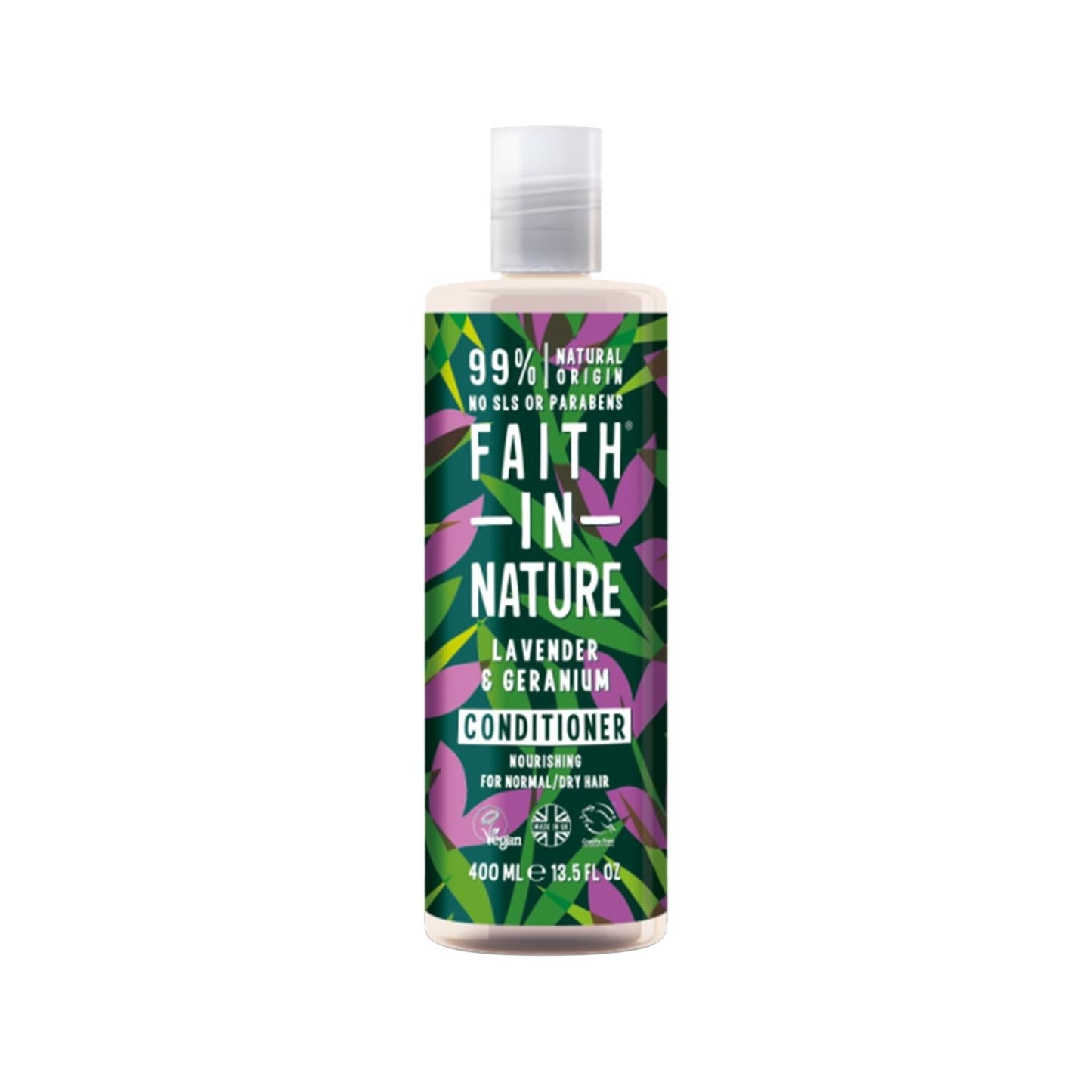 Faith In Nature Lavender & Geranium Moisturizing Hair Cream - Soothing Treatment for Normal to Dry Hair, 13.53 fl oz