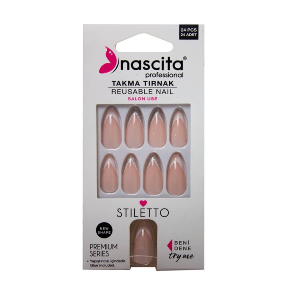 Nascita Stiletto French Press-On Nails for Elegant Hands