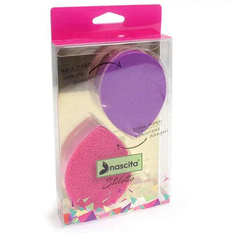 Nascita Stiletto Mini Makeup & Cleansing Sponge Set 2-Pack