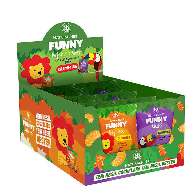 NaturalNest Funny Multi Defence Gummies with Vitamins & Zinc 36 Sachets