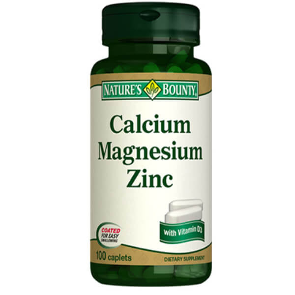 Nature's Bounty Calcium Magnesium Zinc Support 100 Tablets