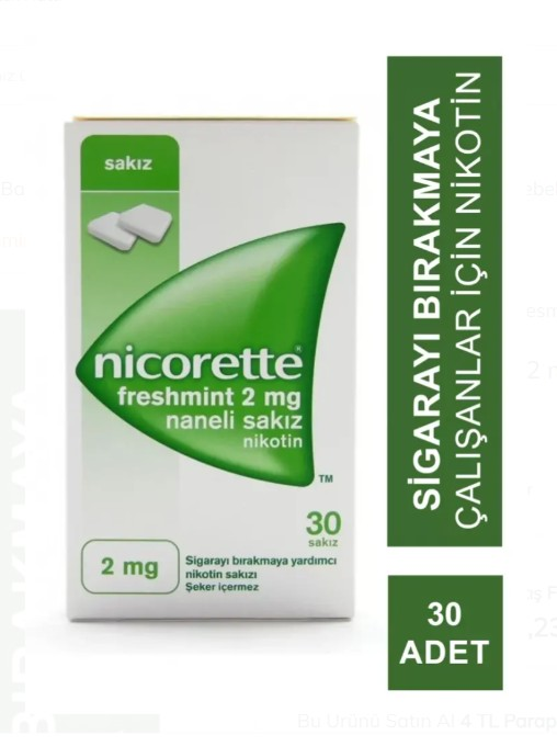 Nicorette Freshmint 2mg Nicotine Gum for Cravings 30 Count