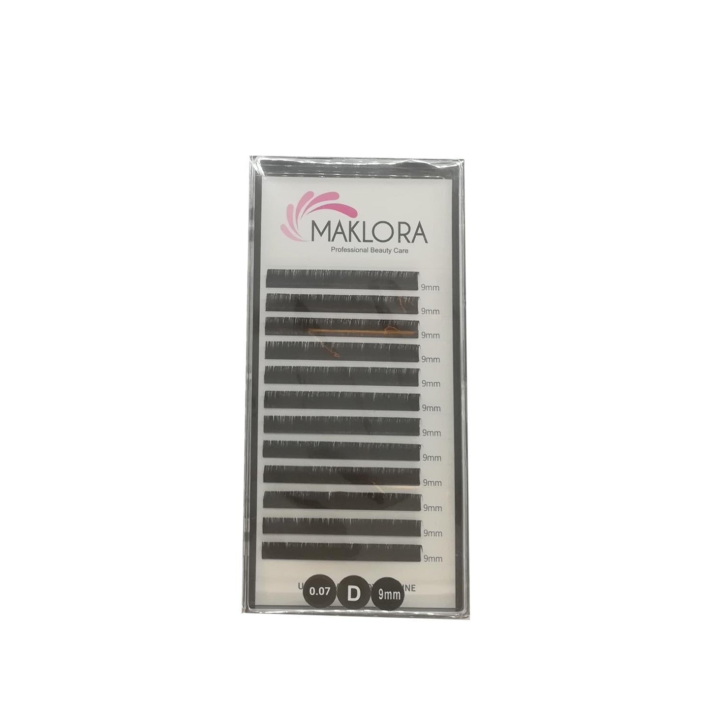 Maklora False Eyelashes Volume Silk D Curl 0.07 Thickness 9mm Length - Luxurious Volume Lashes for Dramatic Look