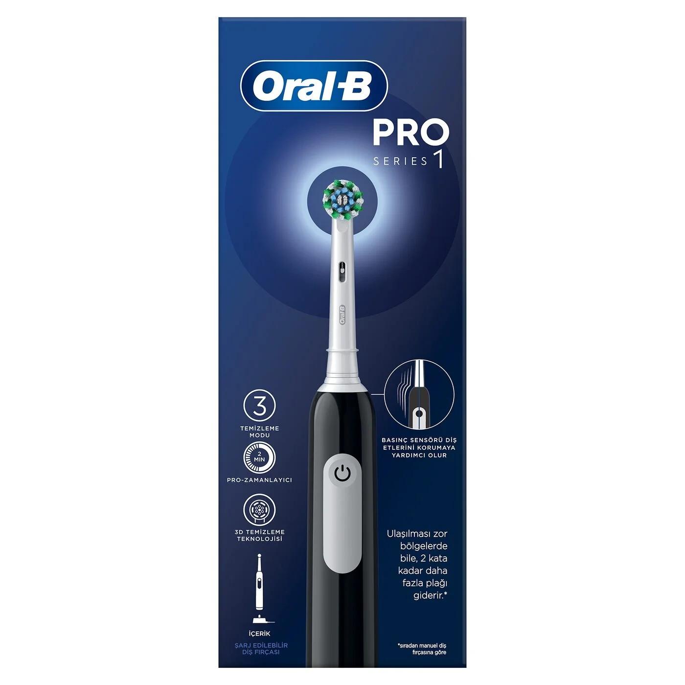 Oral-B Pro Series 1 Black Electric Toothbrush with Braun Design