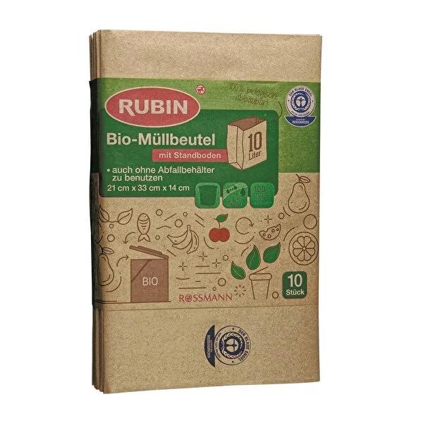 Rubin 10L Organic Trash Bags - 10 Pack for Household Waste Management
