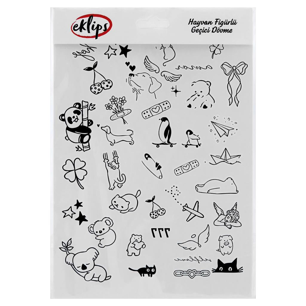 Eklips Animal Figure Temporary Tattoo Pack