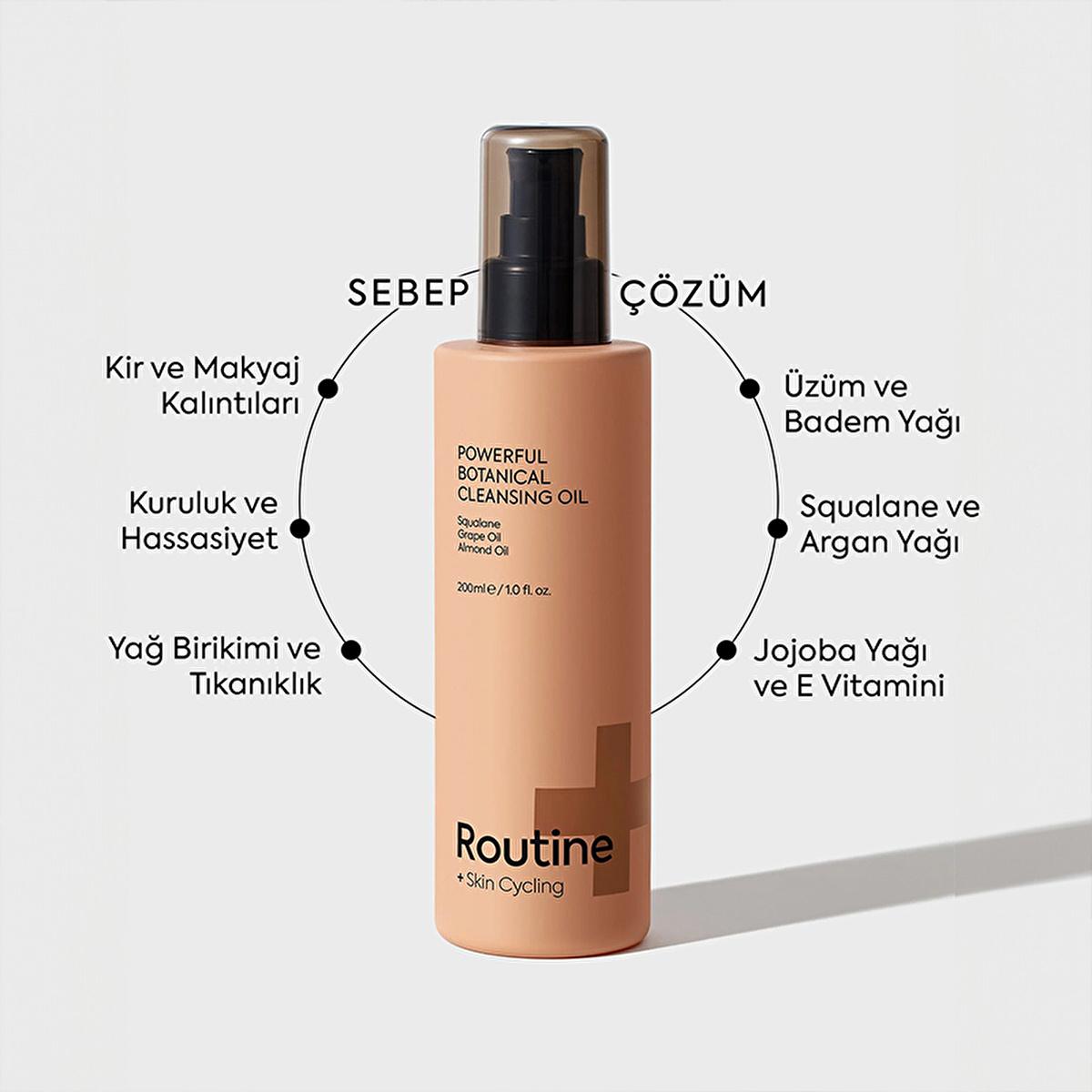Routine+ Botanical Makeup and Face Cleansing Oil 200 ml - Natural Face Cleanser for Sensitive Skin