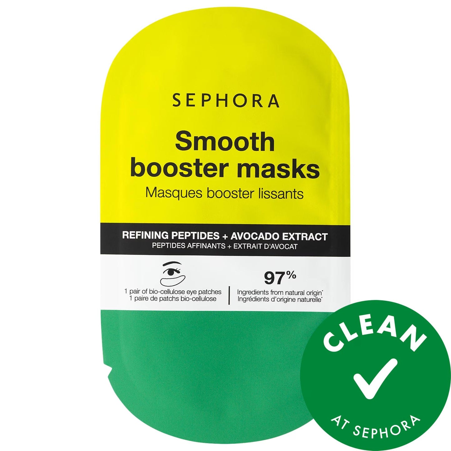 Booster Eye Mask Smooth + Peptides - Natural Dark Circle Treatment & Fine Line Reduction