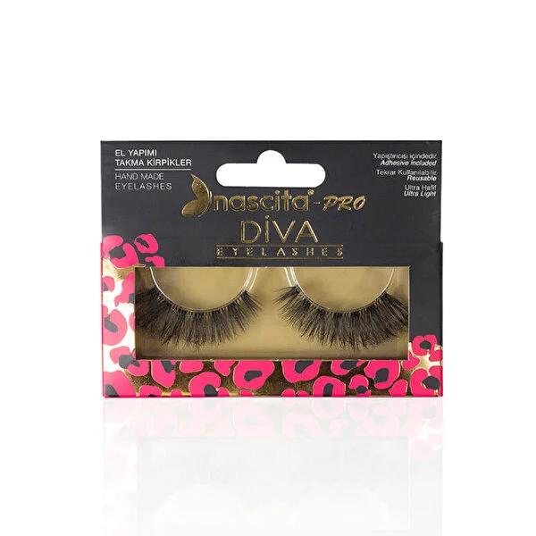 Nascita Diva False Eyelashes - 3D, Handmade, Black, Enhances Eye Makeup