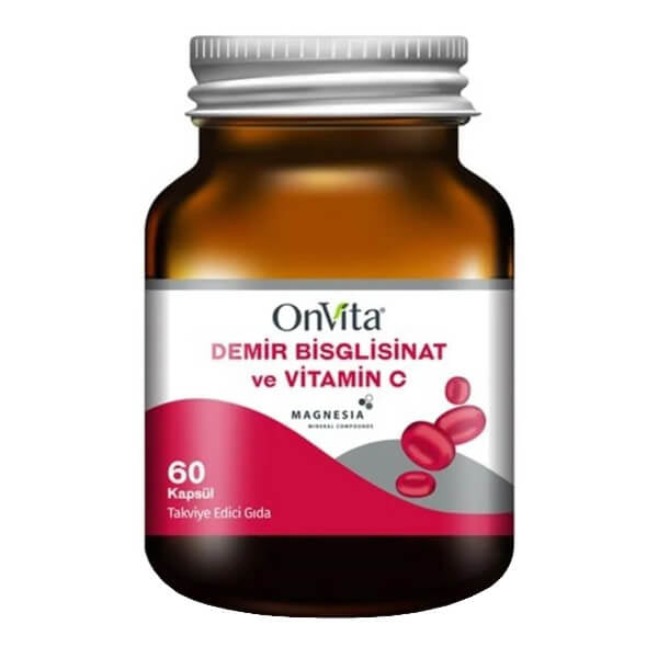 Onvita Iron Bisglycinate & Vitamin C Daily Supplement 60 Capsules