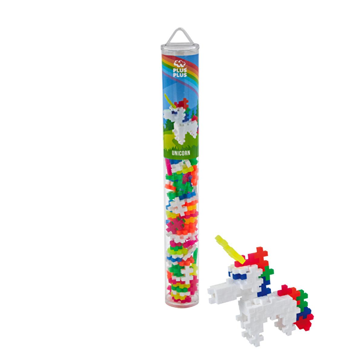 Plus Plus Unicorn Building Blocks Toy - 100 Piece Reusable Storage Container, Creative Learning Toy for Kids, Travel Friendly