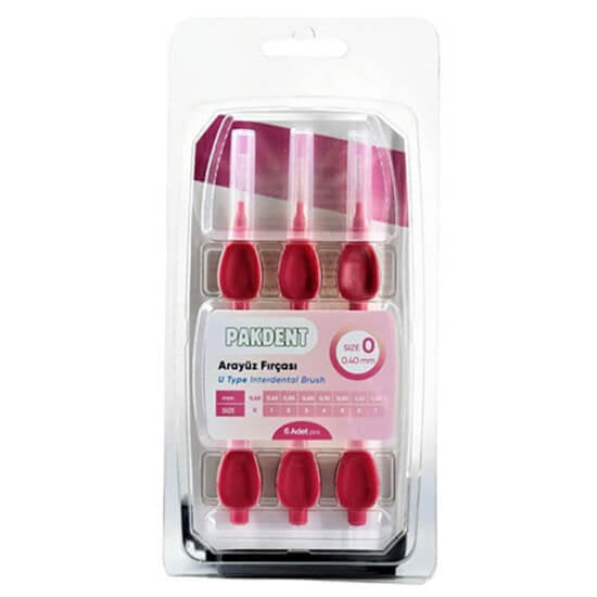 Pakdent 0.4mm Interdental Brushes for Deep Cleaning 6-Pack