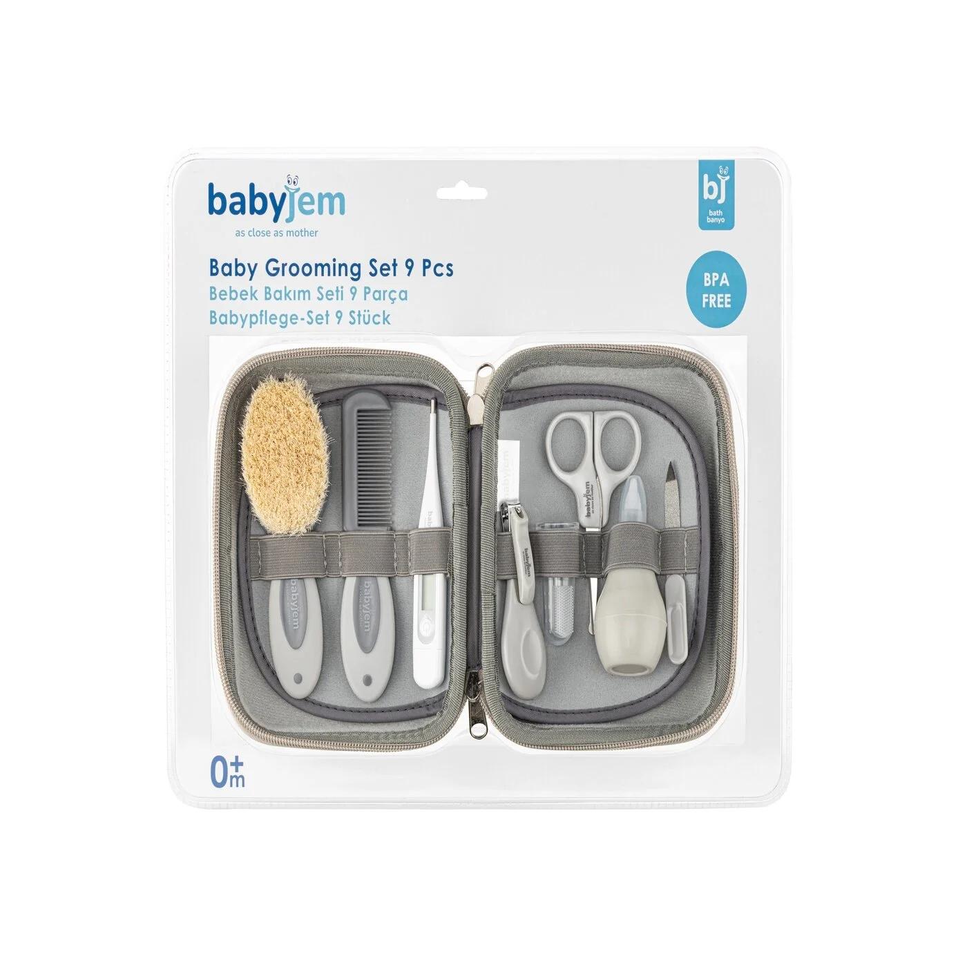 Babyjem 9-Piece Baby Grooming & Care Set in Grey