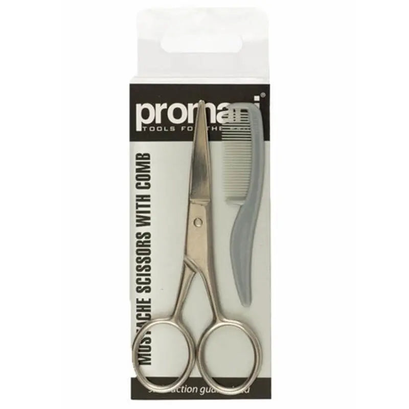 Promani Moustache Scissors & Comb Grooming Set
