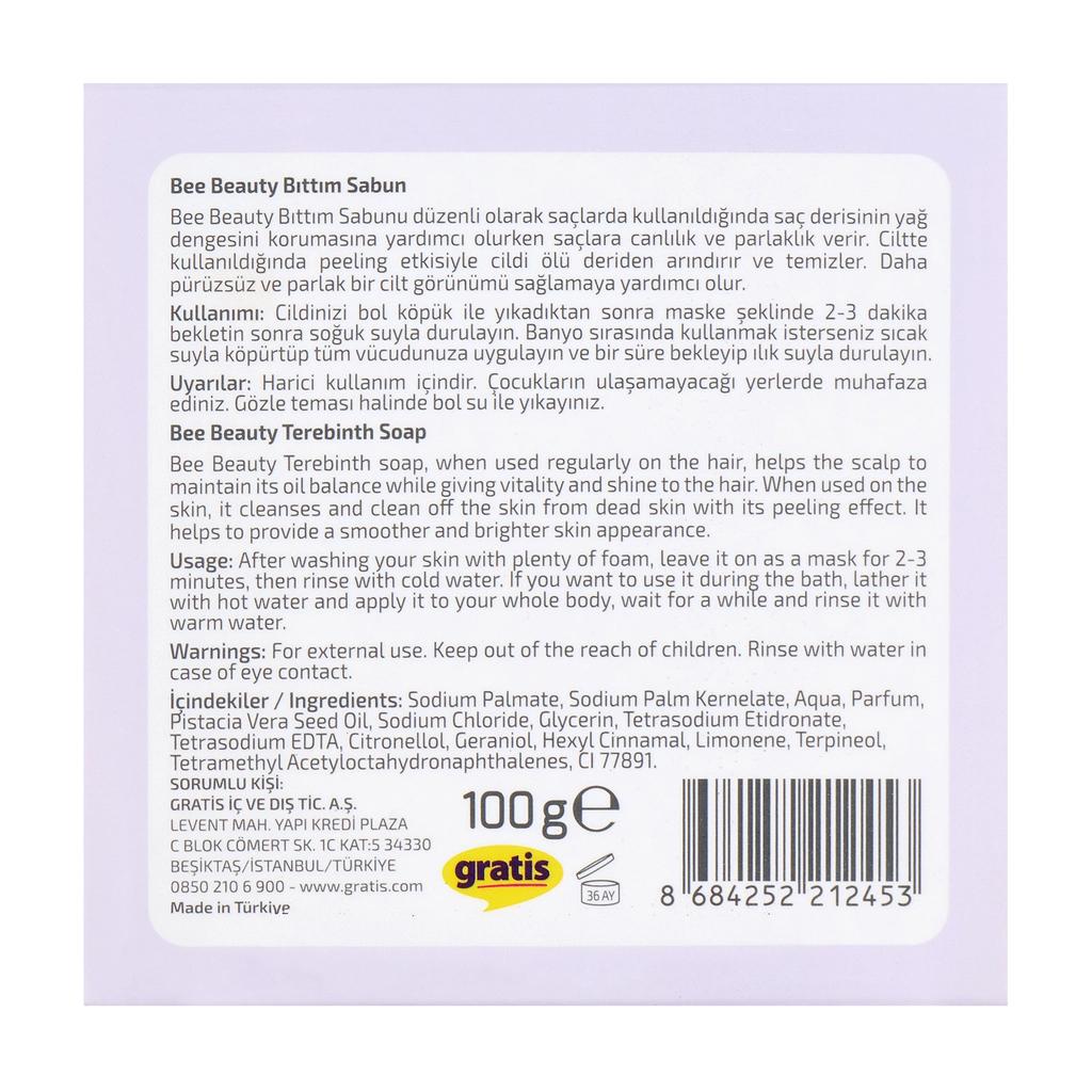 Bee Beauty Bittim Herbal Bar Soap for Hair & Body 100g