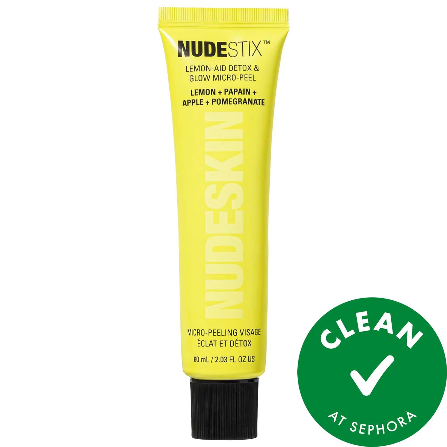 NUDESKIN Lemon-Aid Detox & Glow Micro-Peel - Vegan Chemical Exfoliating Peel for Glowing Skin, At-Home Skincare Solution