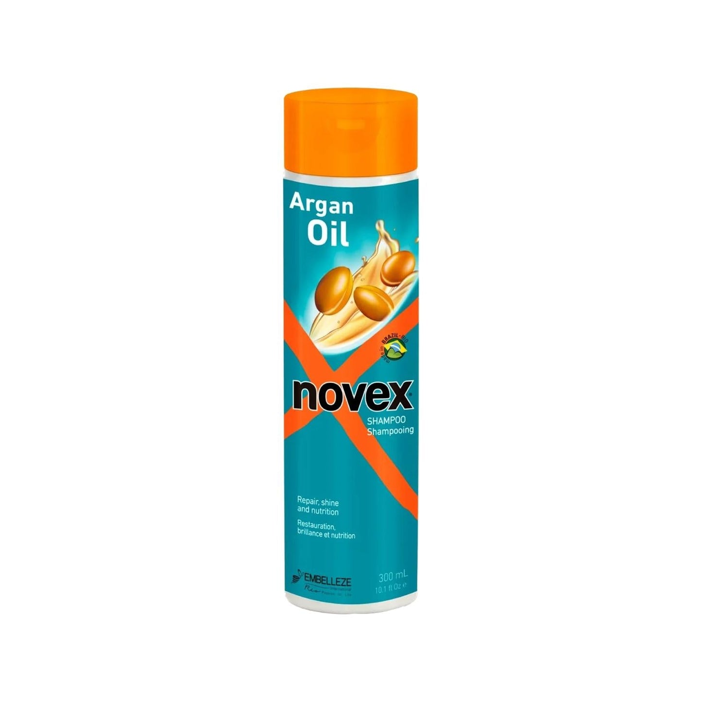 Novex Argan Oil Shampoo for Damaged Hair - Repairing & Nourishing Properties, 300 ml