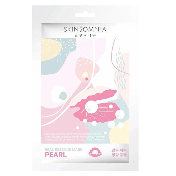 Skinsomnia Pearl Real Essence Sheet Mask: Hydrating, Brightening & Glowing Skin - Non-Sticky Facial Mask for Intense Skin Hydration