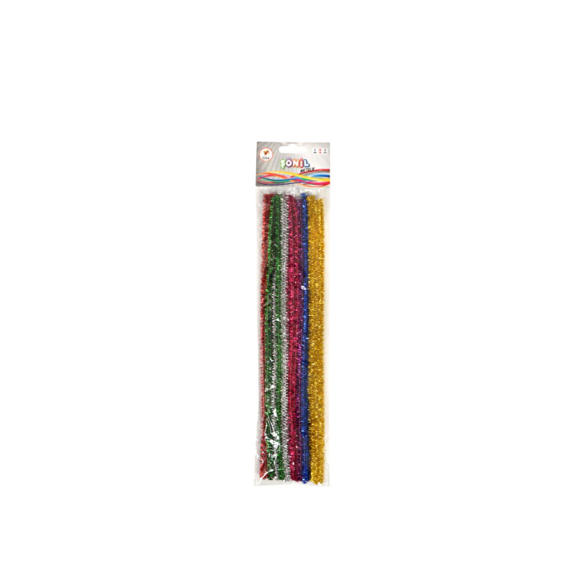 Lino Chenille - 25 Pack Metallic Craft Supplies for Art Projects, 30 cm, 6 mm Thickness - Ideal for Schools & DIY Crafts