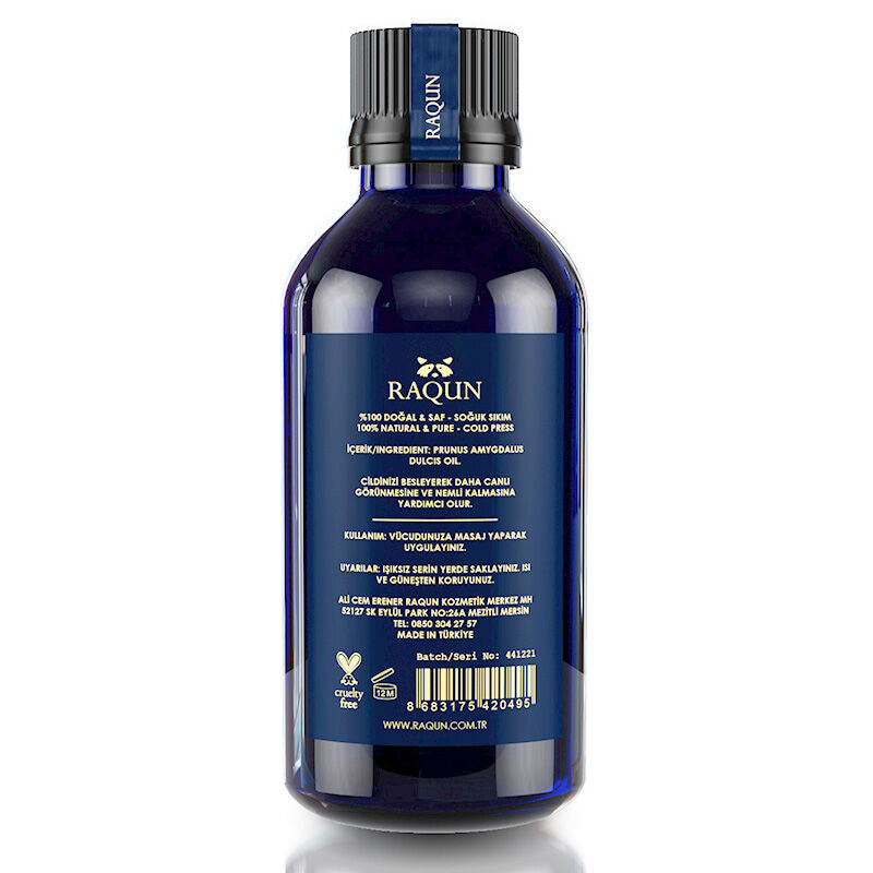Raqun Sweet Almond Oil Pure Cold-Pressed Body Oil 100 ml