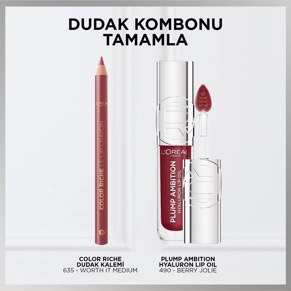 L'Oreal Paris Plump Ambition Hyaluron Lip Oil Berry Jolie 490