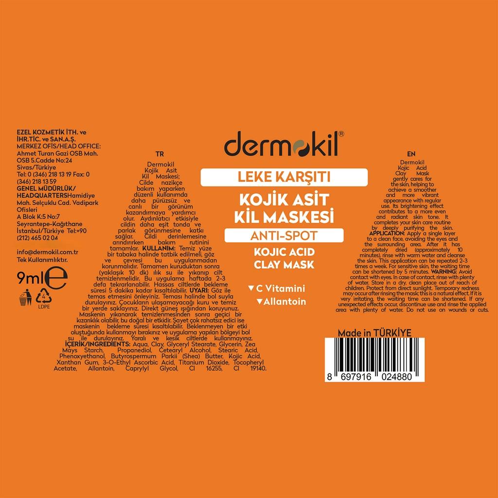 Dermokil Kojic Acid Clay Mask for Dark Spots 9 ml