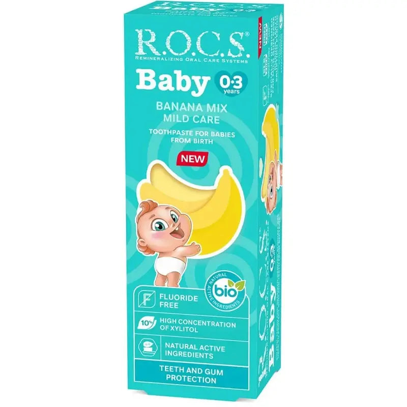 Rocs Baby Banana Toothpaste Gentle Oral Care for Ages 0-3