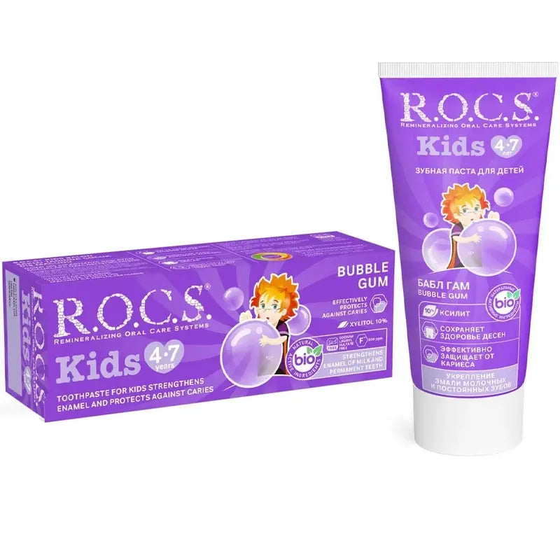 Rocs Kids Bubble Gum Toothpaste for Ages 4-7 35ml