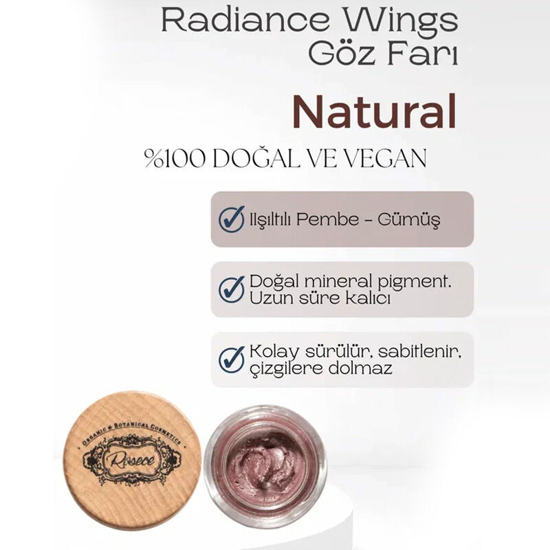 Rosece Radiance Wings Cream Eyeshadow Shimmer Pink 7g