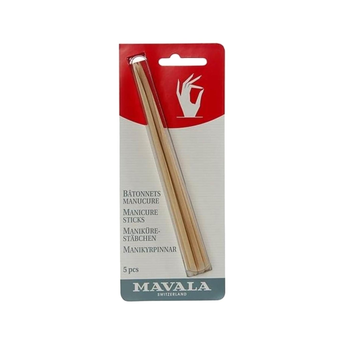 Mavala Wooden Manicure Sticks for Cuticle Care 5 pcs