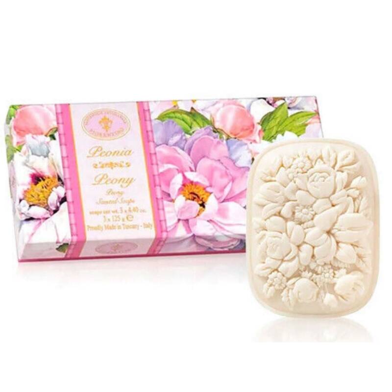 Saponificio Artigianale Fiorentino Peony Soap Set 3 x 125g
