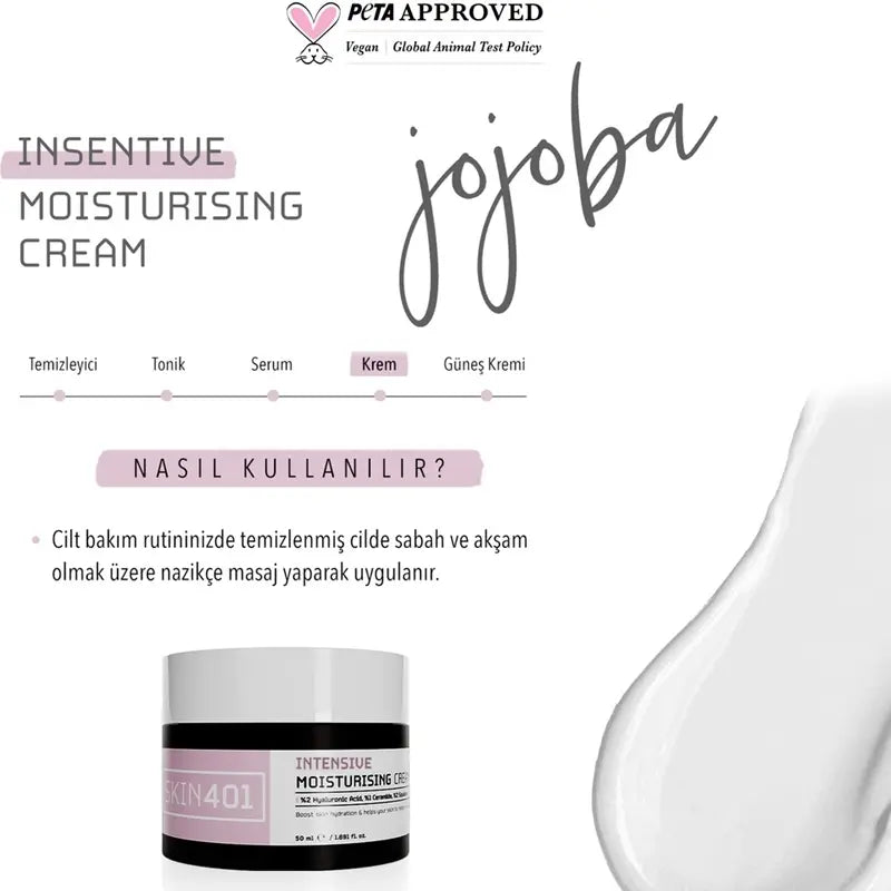 Skin401 Intensive Moisturising Cream with Hyaluronic Acid 50ml