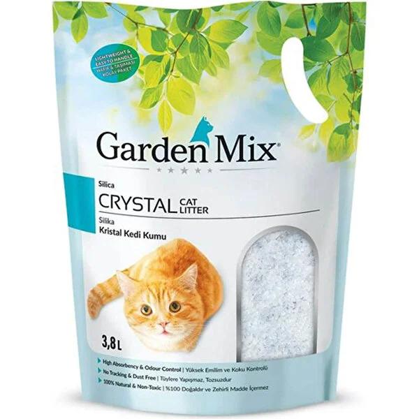 Garden Mix Silica Crystal Cat Litter - Non-Toxic, Odor Absorbing, Natural & Hypoallergenic