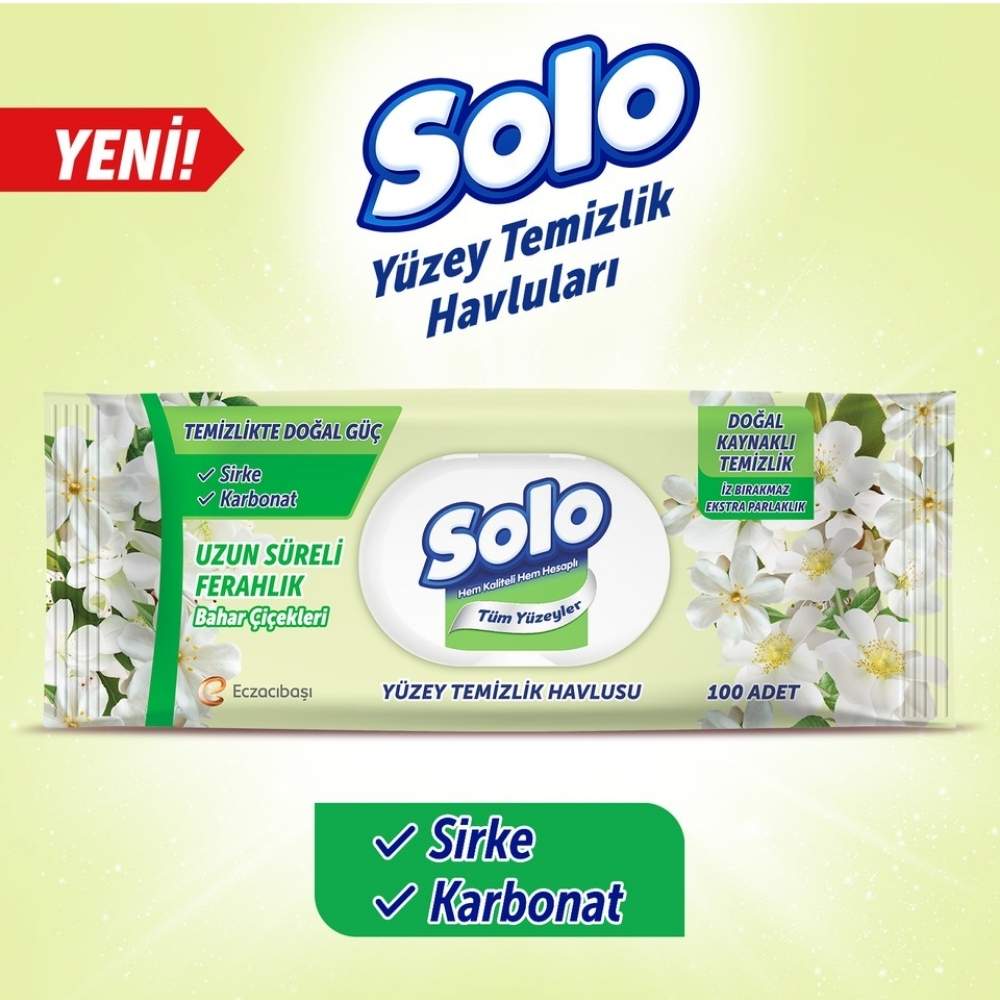 Solo Spring Flowers Surface Cleaning Wipes 100 Count