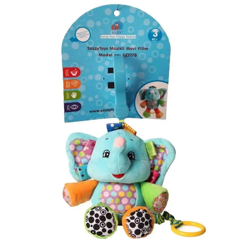 Sozzy Toys Musical Elephant Blue Plush Toy