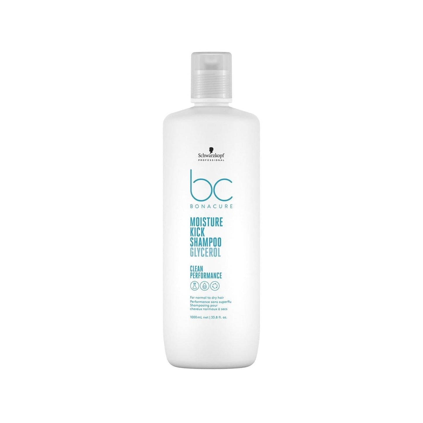 Bonacure BC Clean Moisture Kick Shampoo 1000 ml - Moisturizing Shampoo for Dry Hair