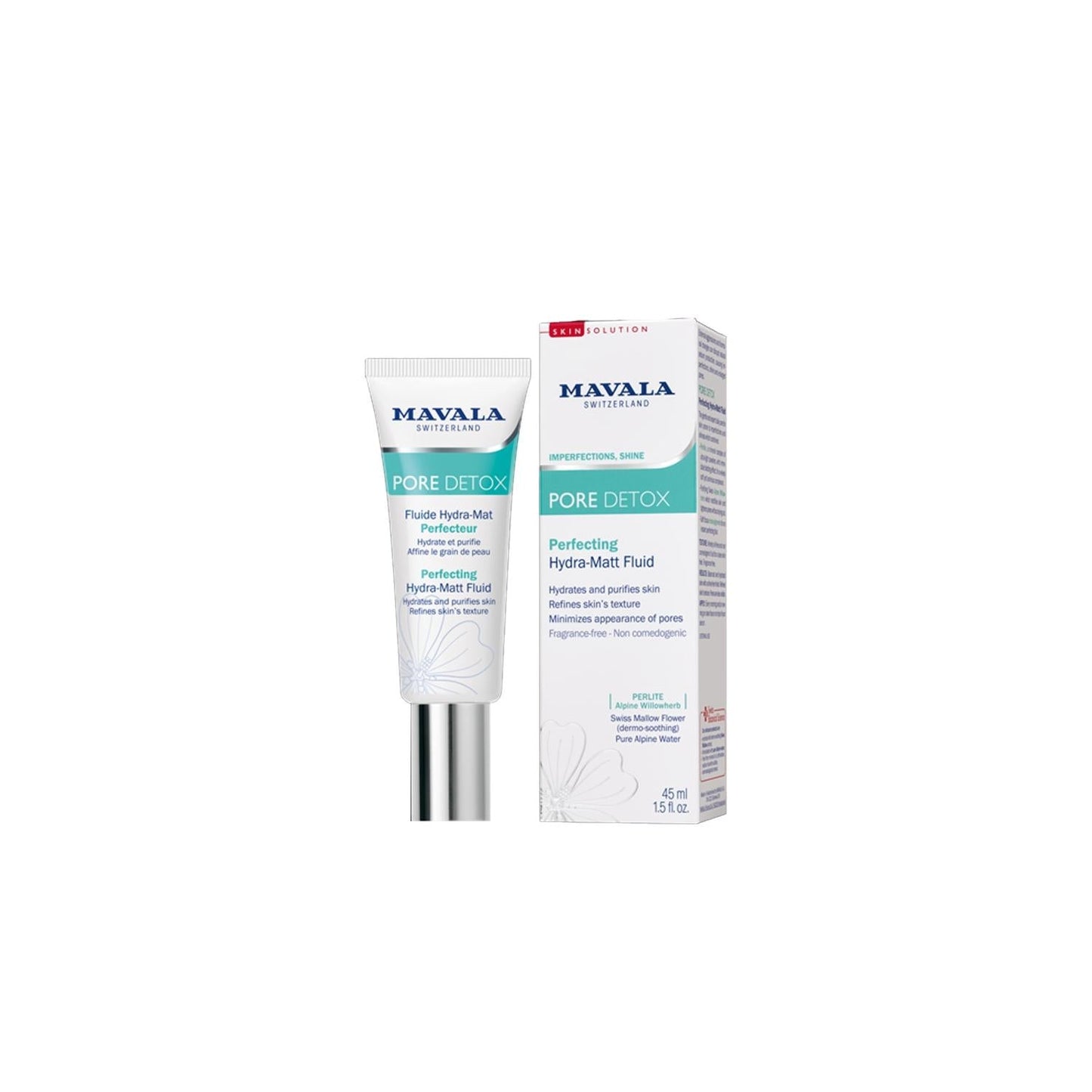 Mavala Pore Detox Mattifying Moisturizer - 45ml Facial Cream for Pore Refining, Detoxifying & Hydrating Skincare