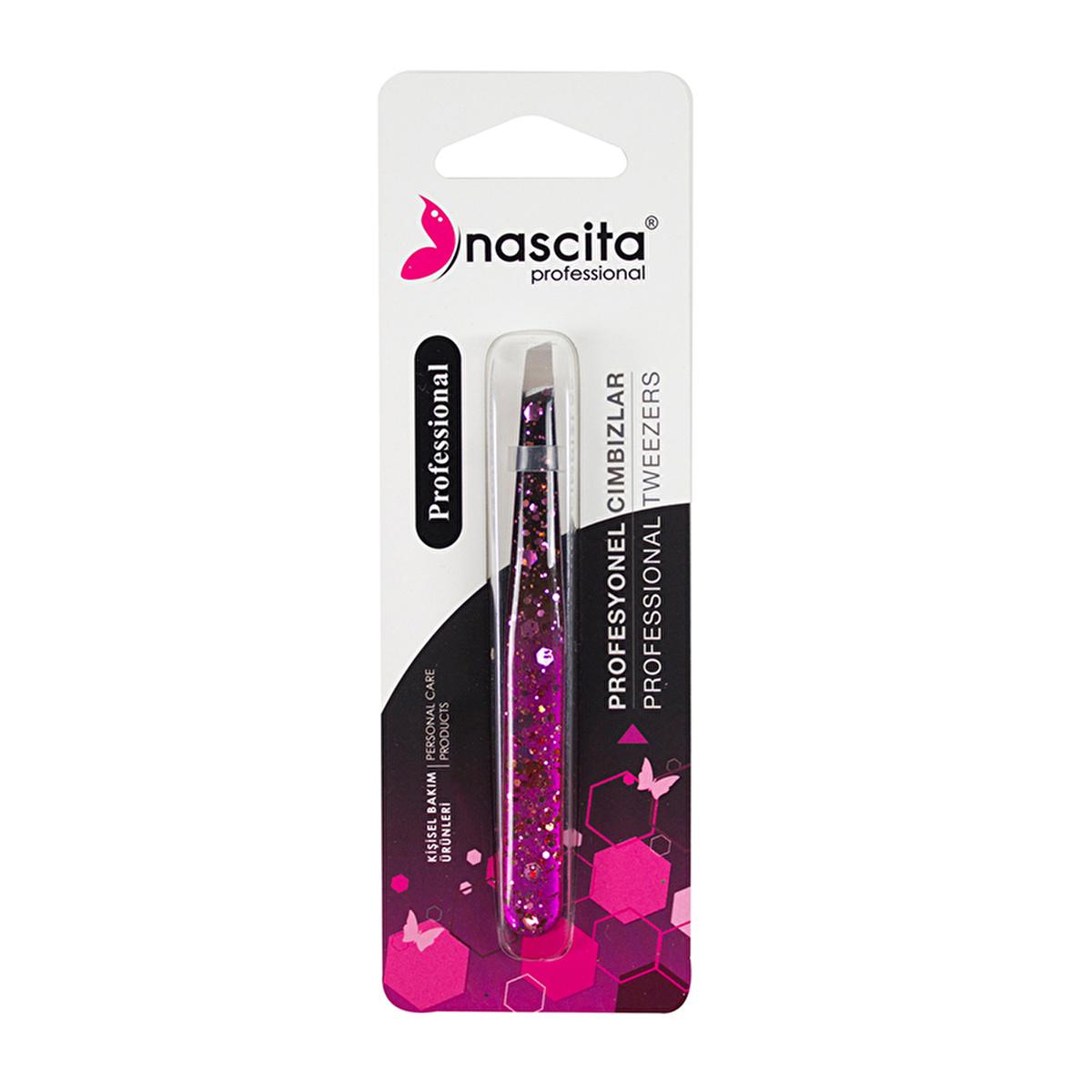Nascita Profesyonel Slanted Tip Eyebrow Tweezers - Precision Grooming Tool for Eyebrows & Facial Hair Removal