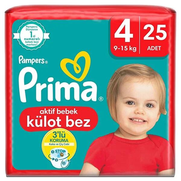 Prima Baby Diapers Size 4 Maxi 25 Count - Disposable Diapers for Active Babies, Overnight Dryness
