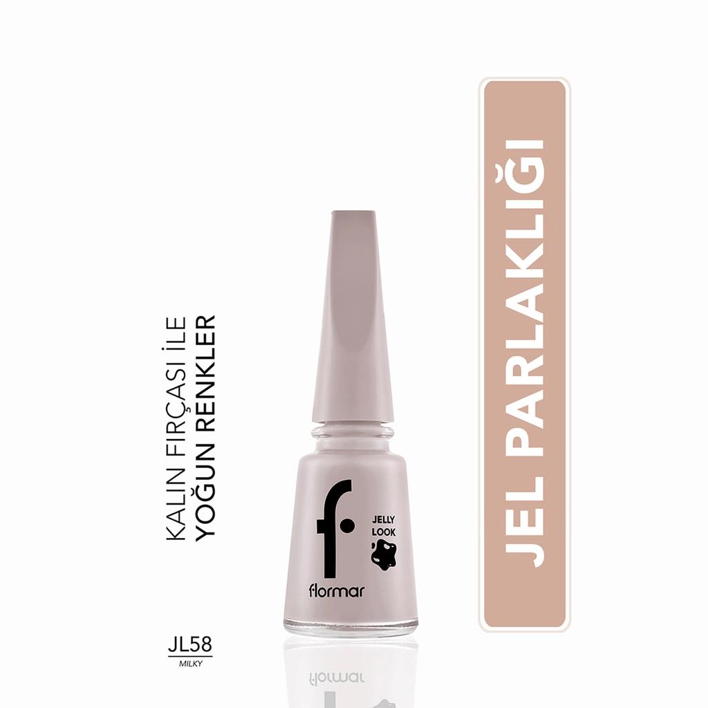 Flormar Jelly Look High-Shine Gel Effect Nail Polish JL58 Milky 11ml