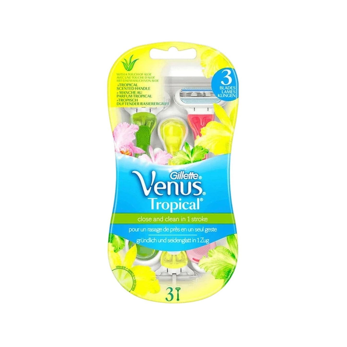 Gillette Venus Disposable Women's Razors - 3 Count, Tropical Scent - Hygienic Shaving Solution for Women