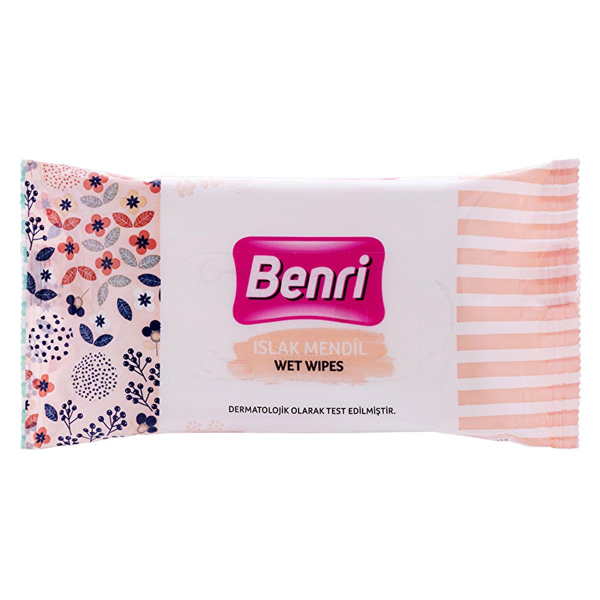 Benri Wet Wipes 3-Pack of 15 - Gentle, Paraben-Free Hygiene on-the-Go