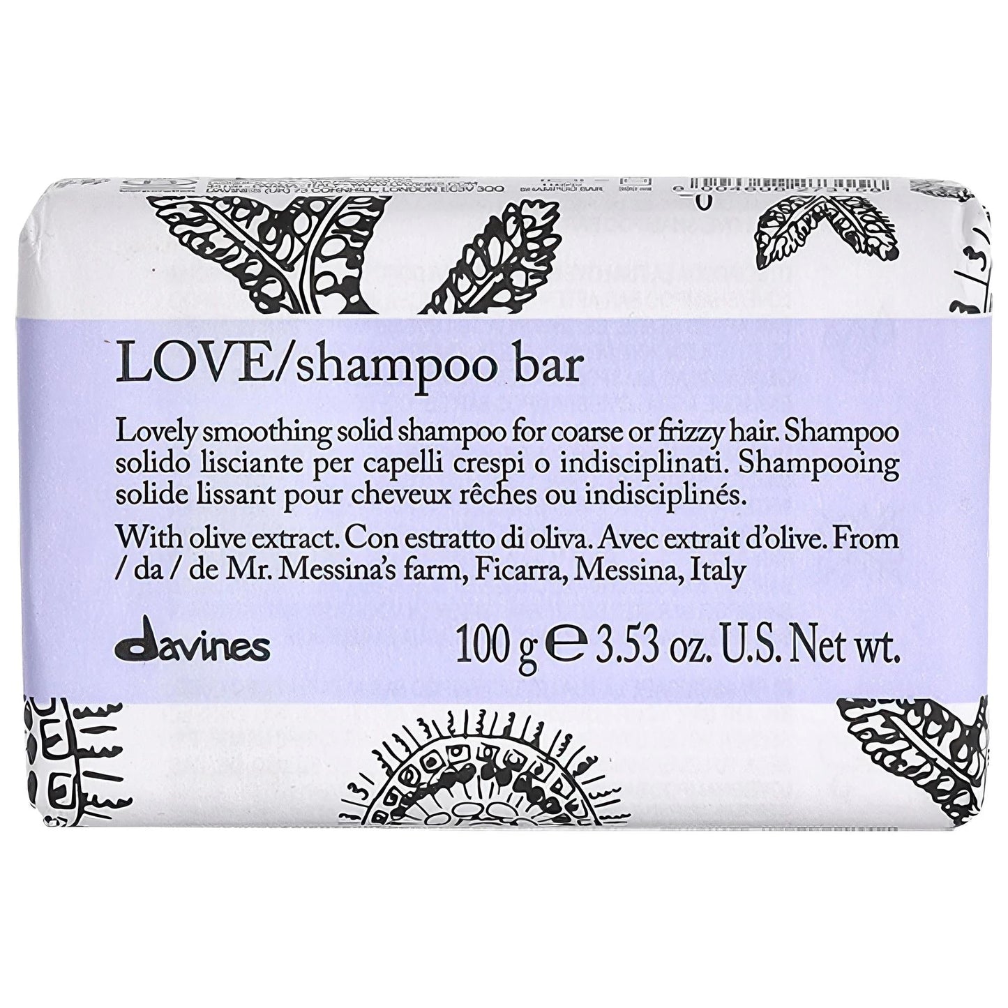LOVE Smoothing Shampoo Bar for Frizzy Hair - Sulfate-Free, Vegan, Eco-Friendly