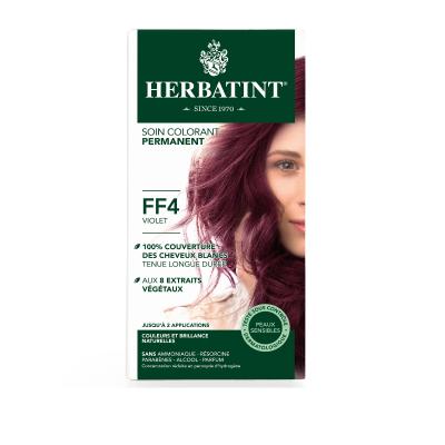 Herbatint FF4 Violet Hair Dye: Natural, Plant-Based Permanent Hair Color - Ammonia & Paraben Free, Grey Coverage